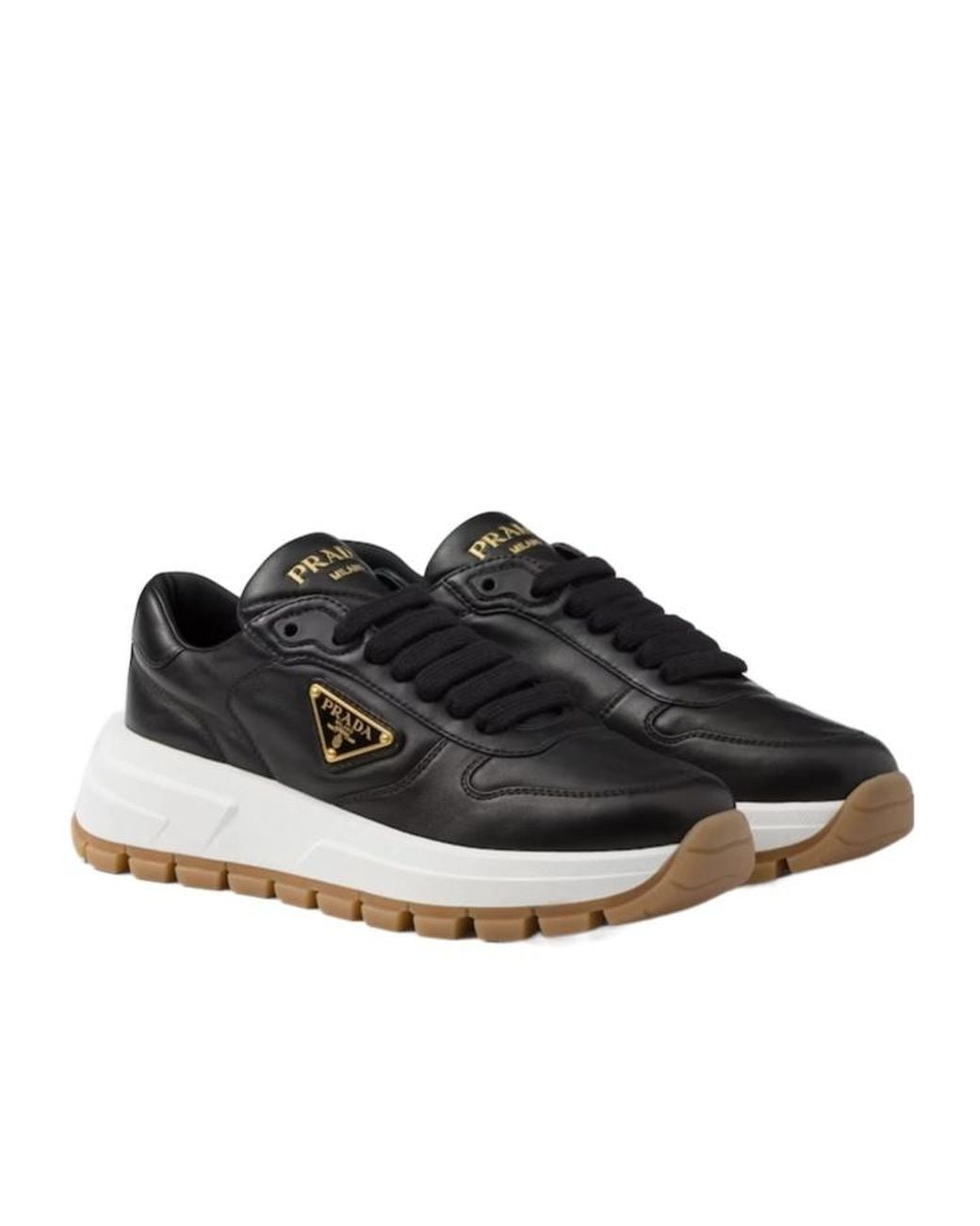 Prada Black Prax 01 Leather Sneakers