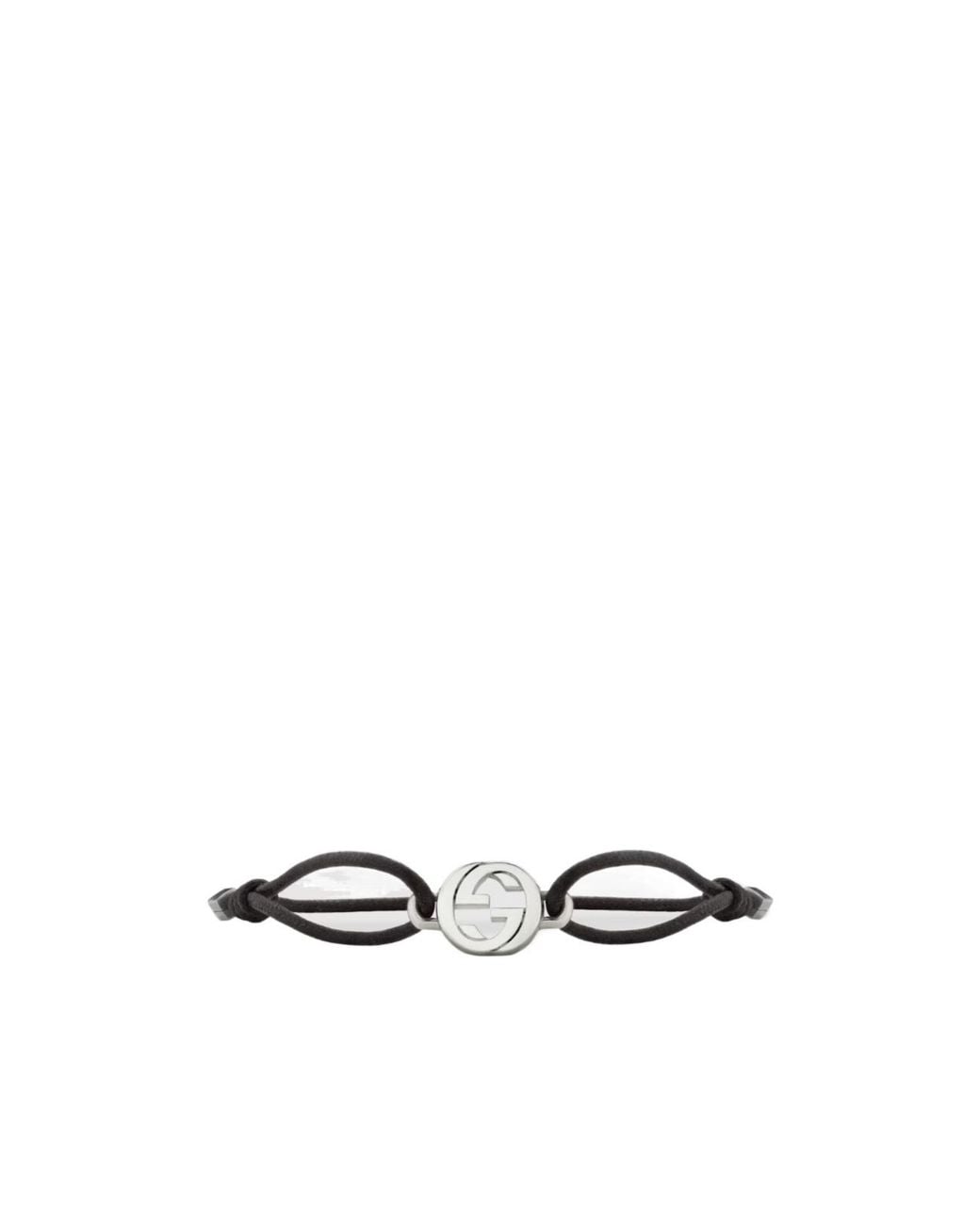Gucci White Interlocking Cord Bracelet