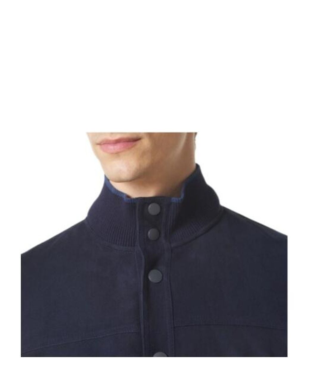 Canali Blue Minimalist Suede Jacket for men