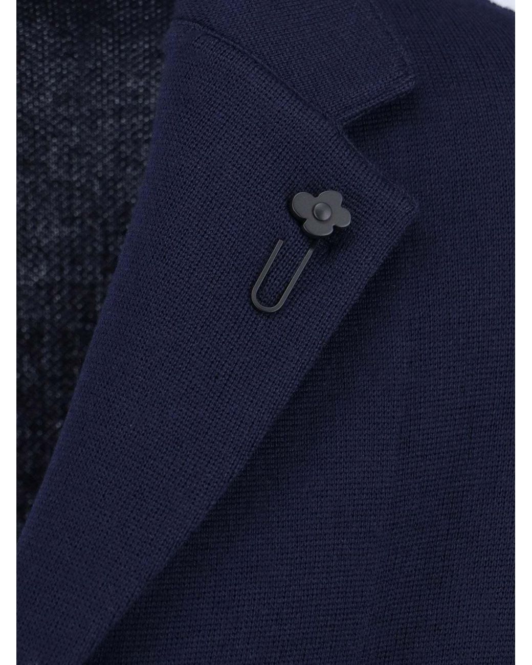Lardini Blue Long-Sleeve Blazer for men