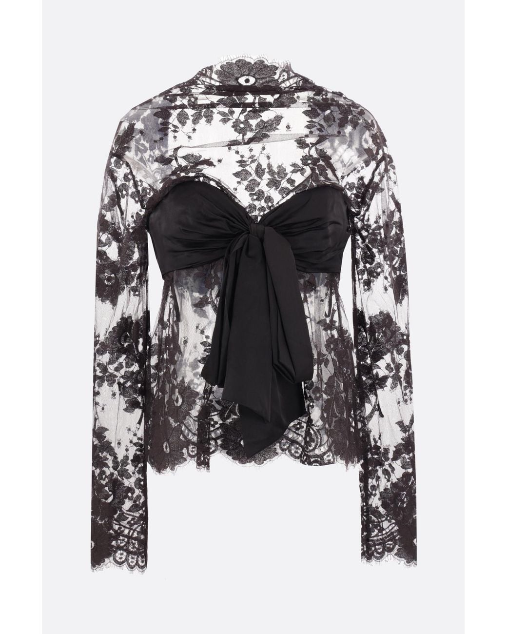 Zimmermann Black Illustration Lace Bow Bodice