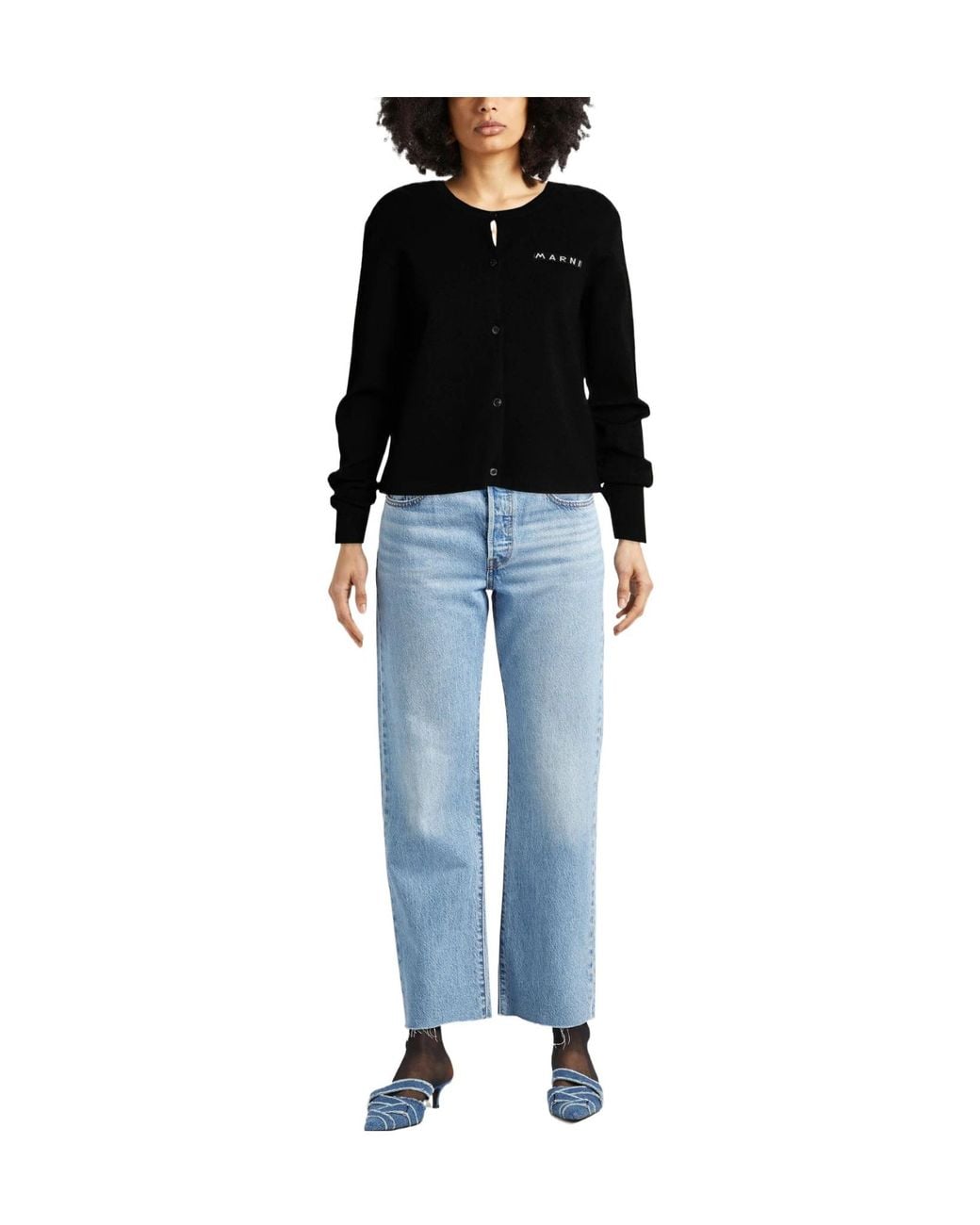 Marni Black Cardigan Viscose, Polyamide, Elastane