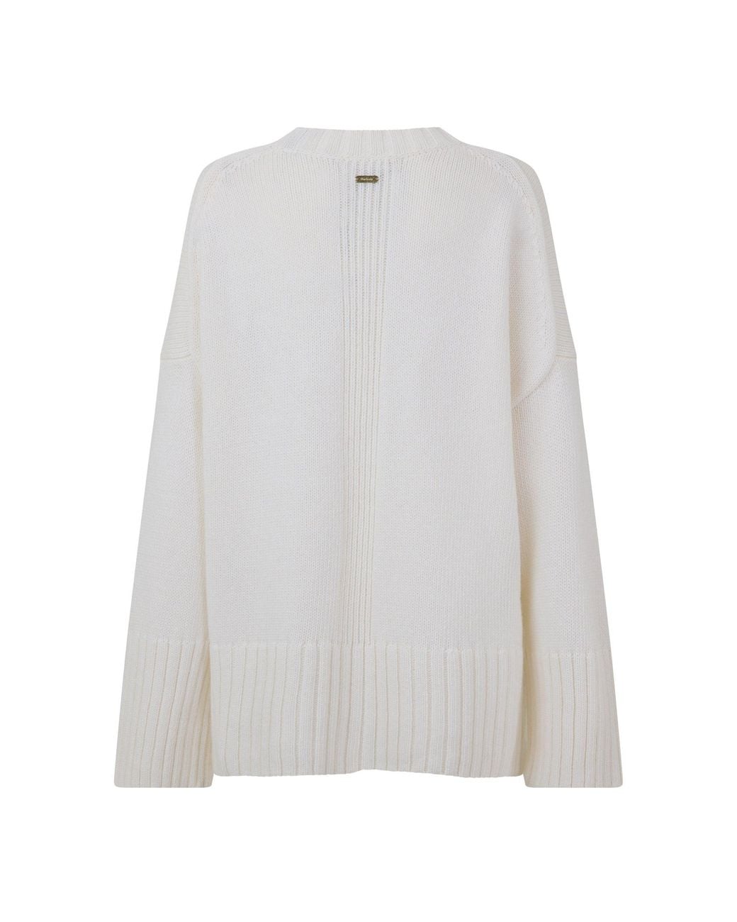 Barbour White Mock Neck Knit Jumper