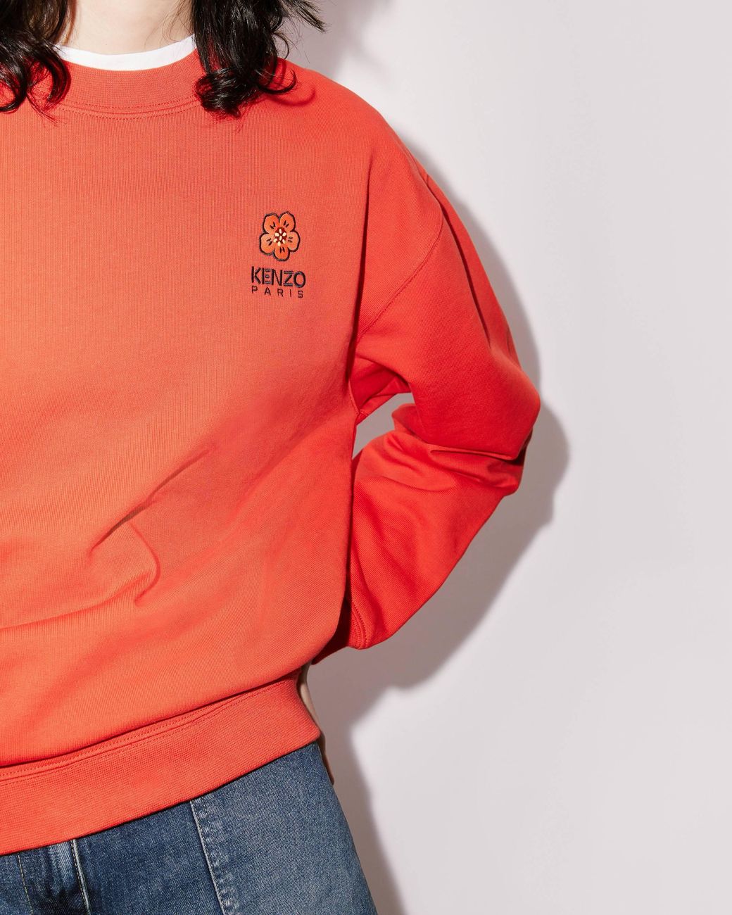 KENZO Red 'Boke Flower' Crest Sweatshirt
