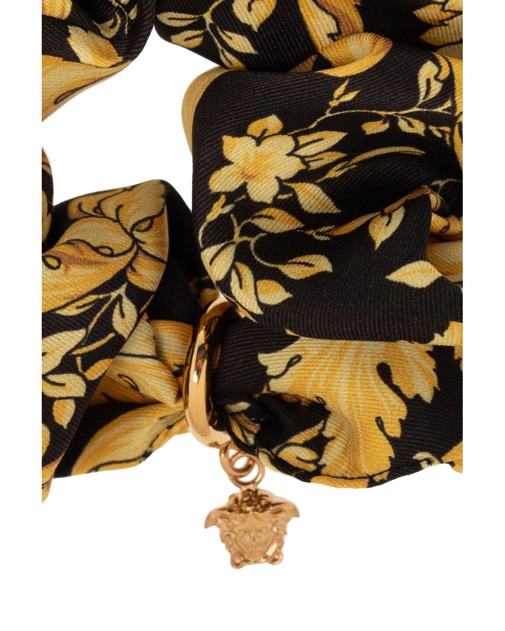 Versace Metallic Barocco Print Scrunchie