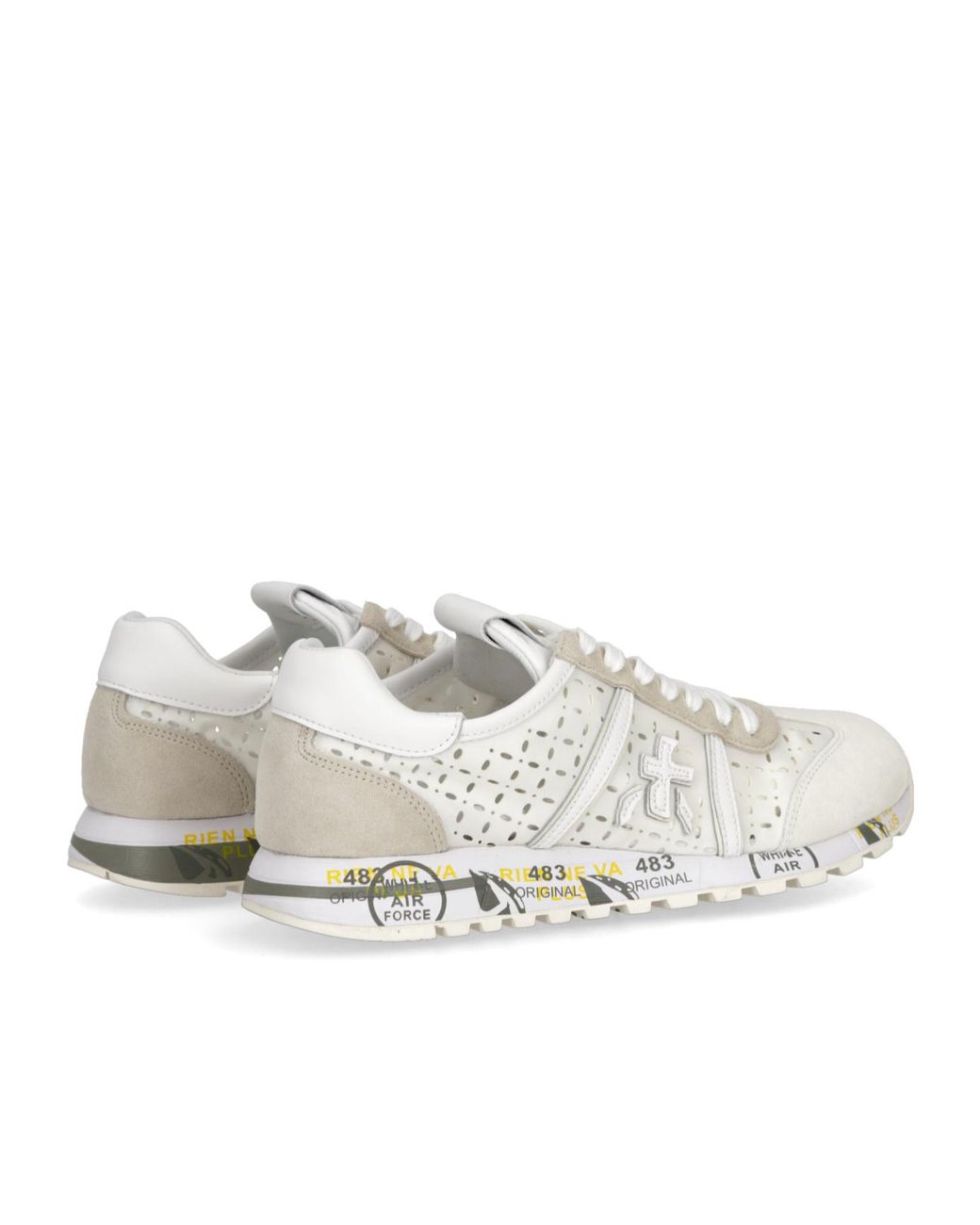 Premiata White Logo Low-Top Sneakers