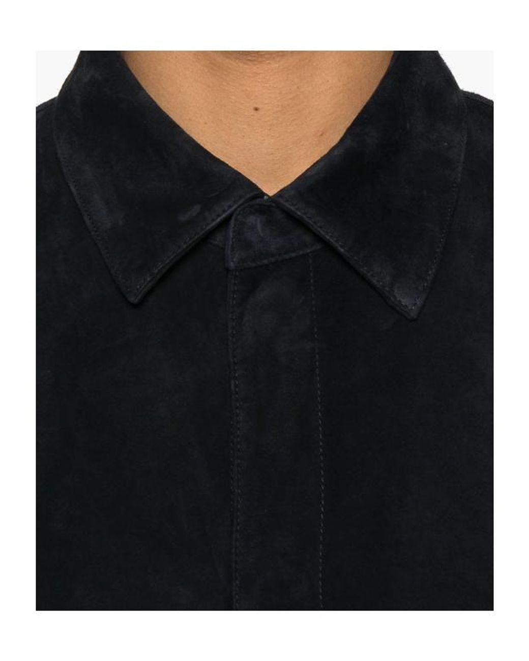 Emporio Armani Black Logo Patch Button-Up Shirt Jacket for men