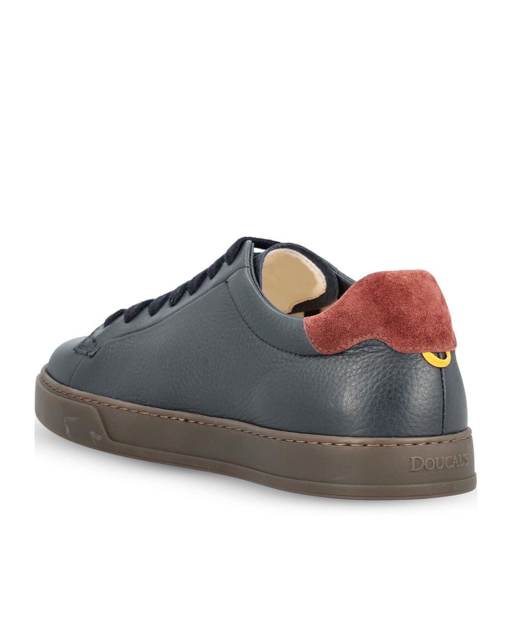 Doucal's Gray Textured Low-Top Sneakers for men