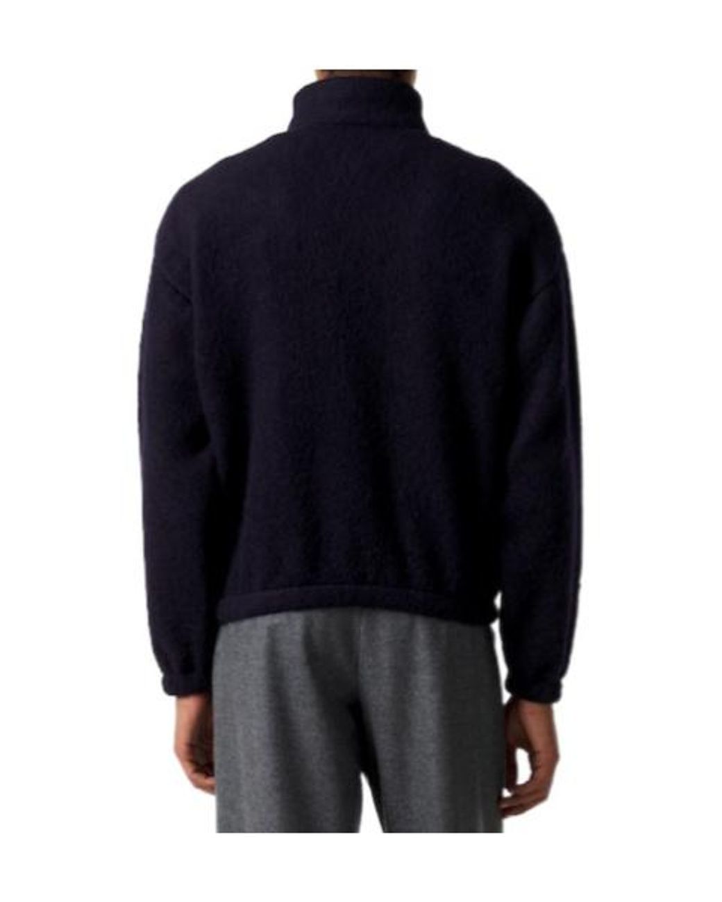 Jil Sander Blue Wool-Blend Half-Zip Sweater for men
