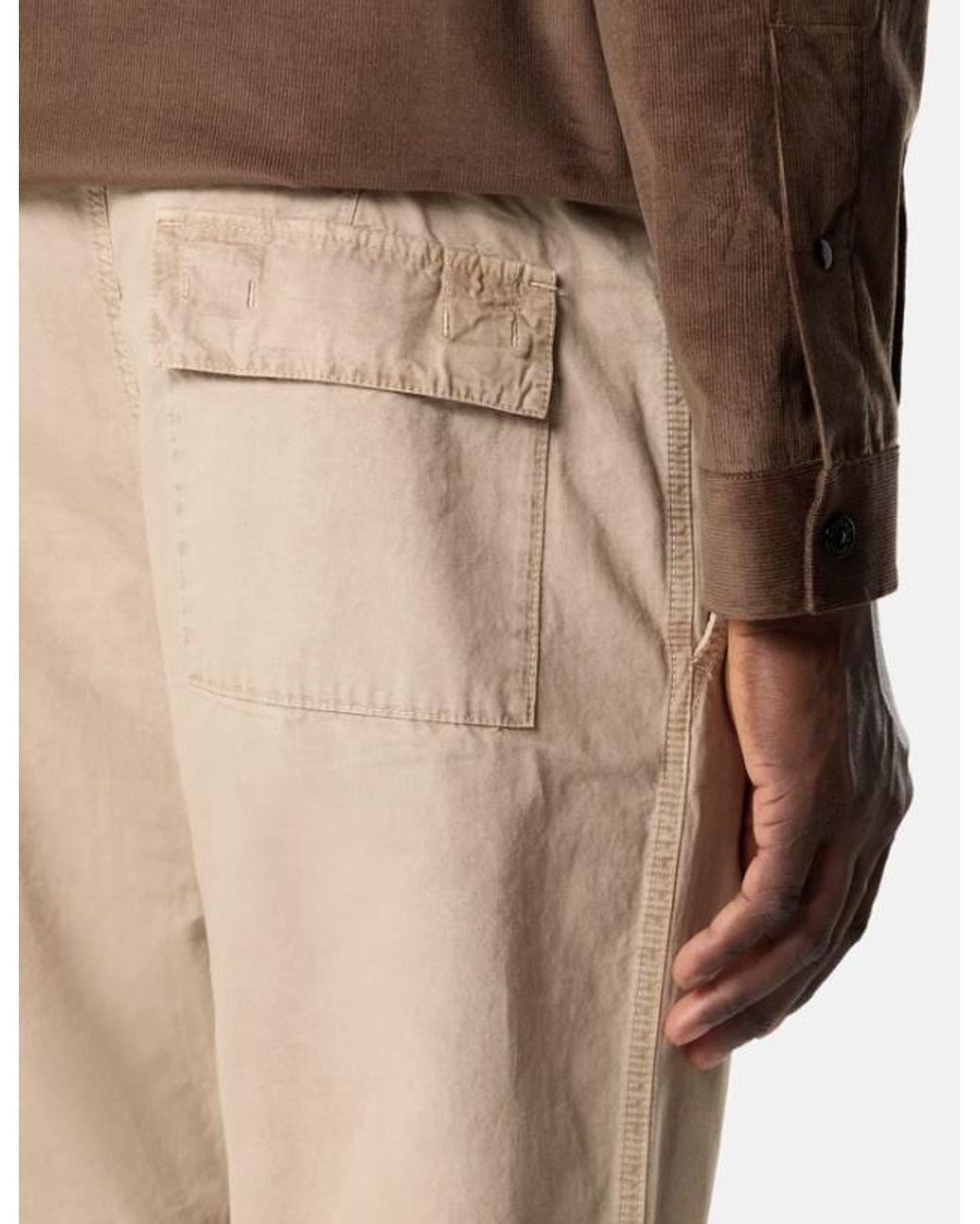 Stone Island Natural Logo Patch Straight-Leg Trousers for men