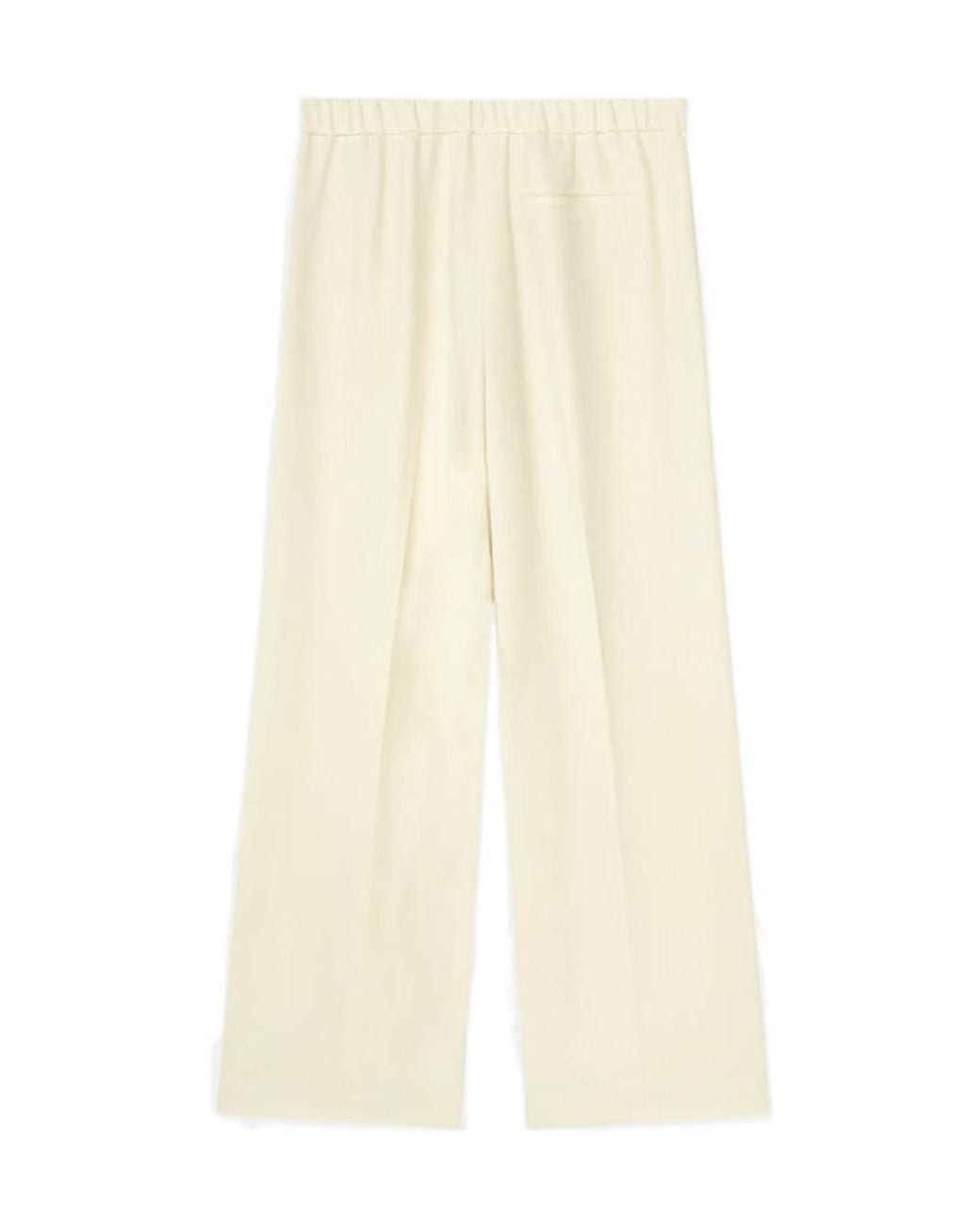 Theory White Mid-Rise Tailored Trousers