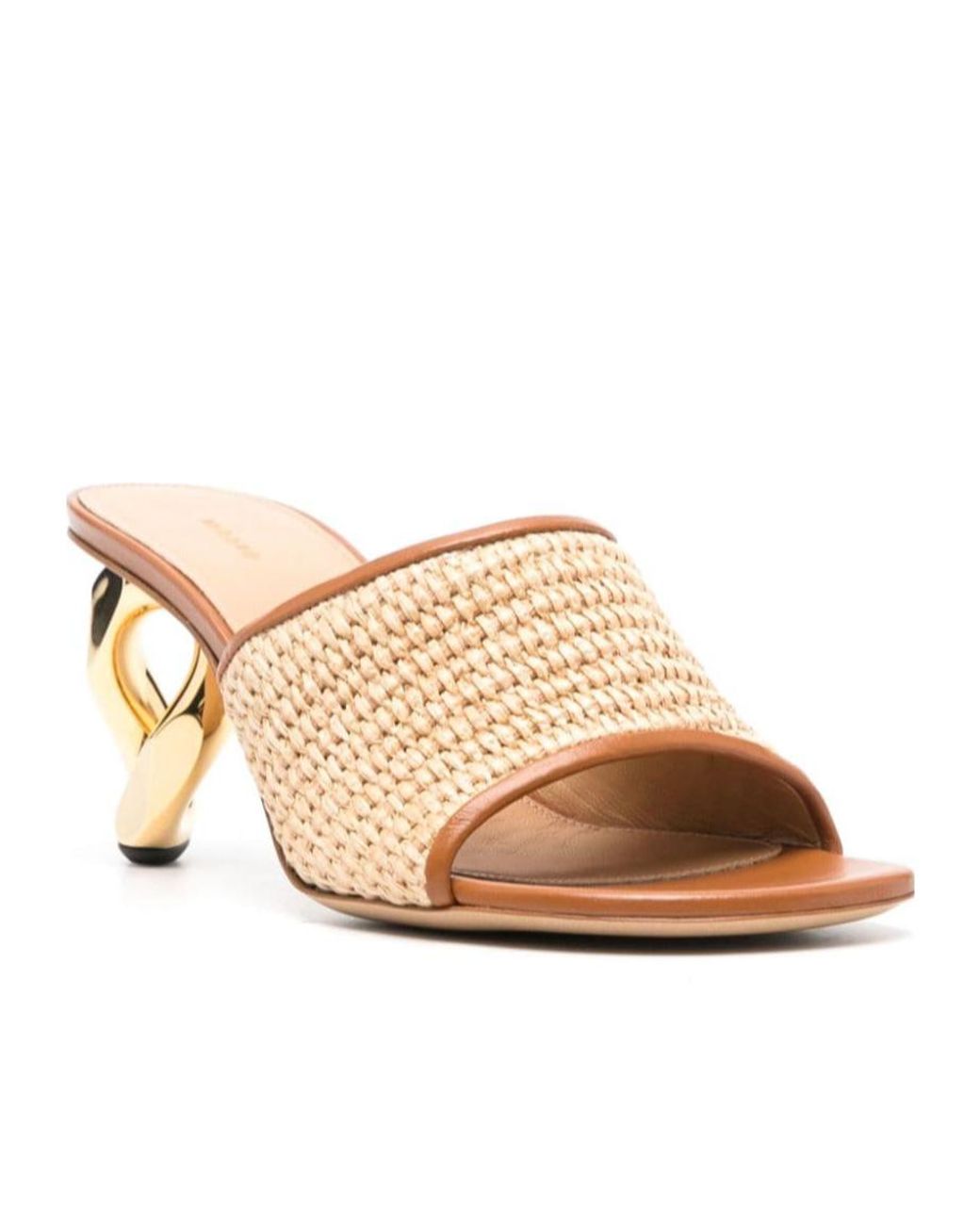 J.W. Anderson Natural 80Mm Chain-Heel Raffia Mules
