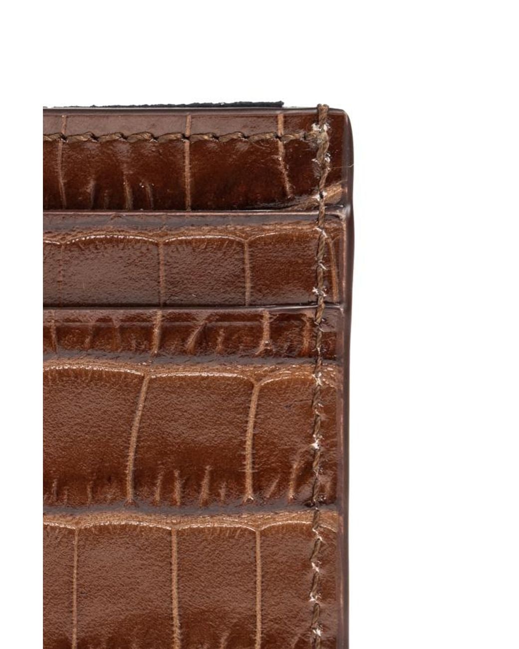 Tom Ford Brown Logo Debossed Card Holder for men