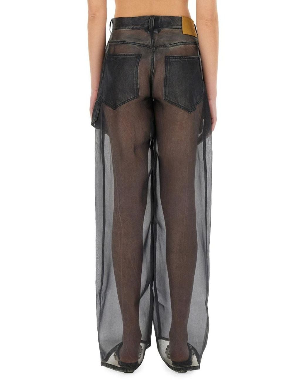 Haikure Gray Winona Sheer Wide-Leg Pants