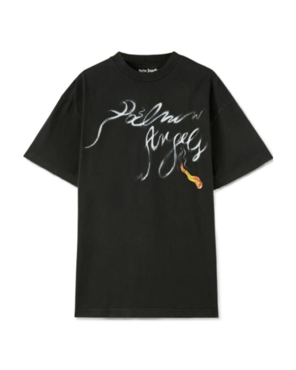 Palm Angels Black Logo Printed Crewneck T-Shirt for men