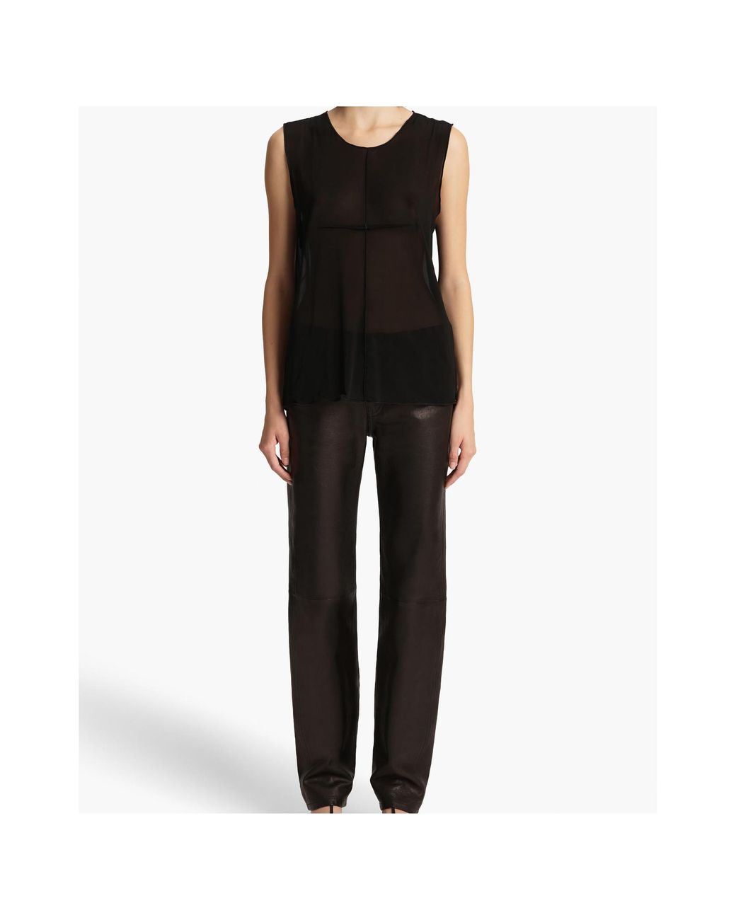 Khaite Black Sleeveless Tops