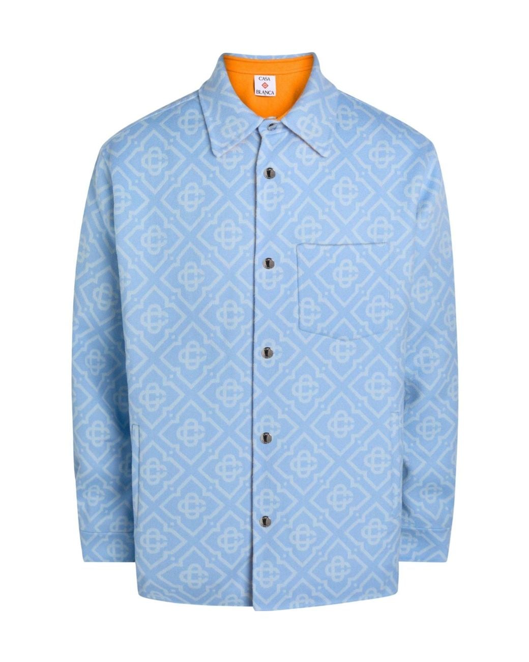 Casablanca Blue Cas Double Faced Over Shirt for men