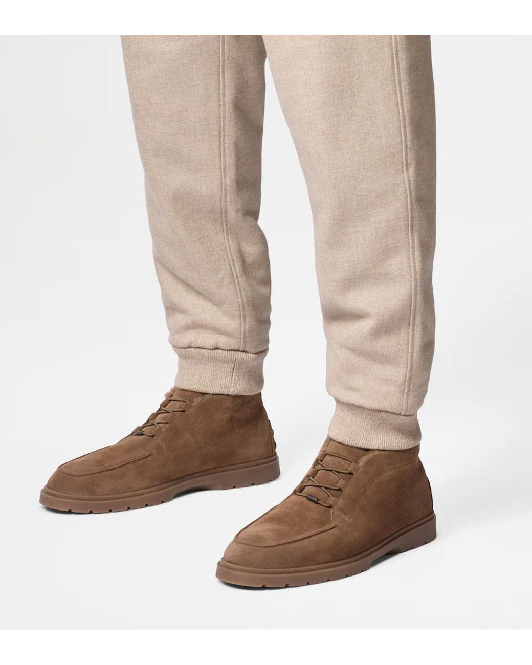 Tod's Brown Round-Toe Lace-Up Boots for men