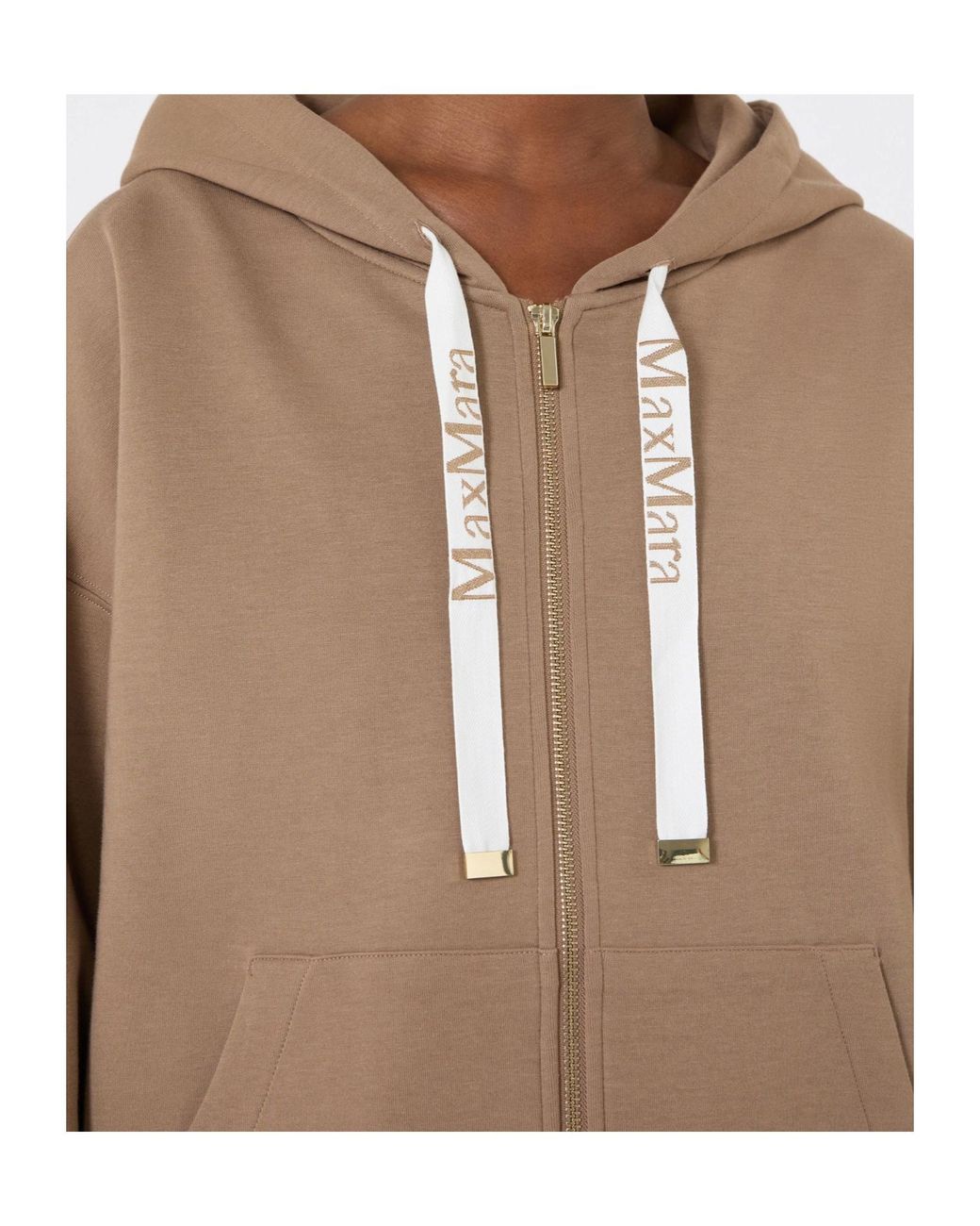 Max Mara Natural 'S Jour Zip-Up Drawstring Hoodie
