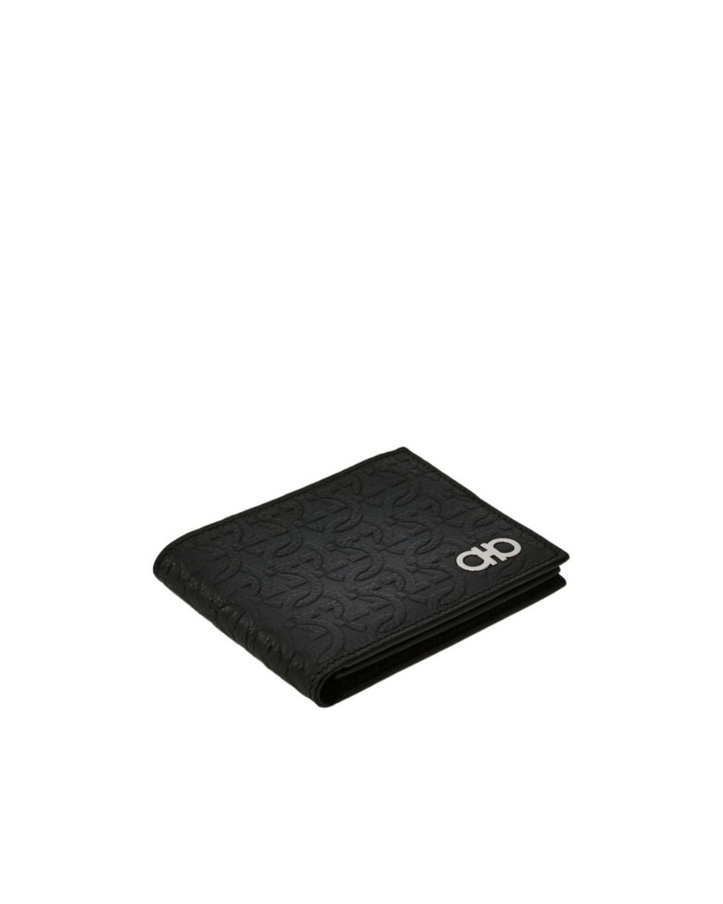 Ferragamo Black Ferragamo Embossed Logo Bifold Wallet for men