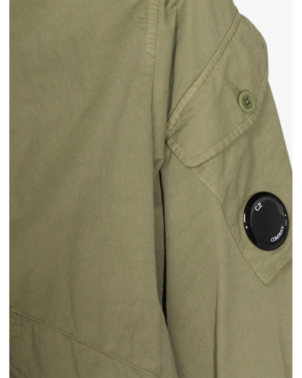 C P Company Green Long-Sleeved Jacket With A Collar for men