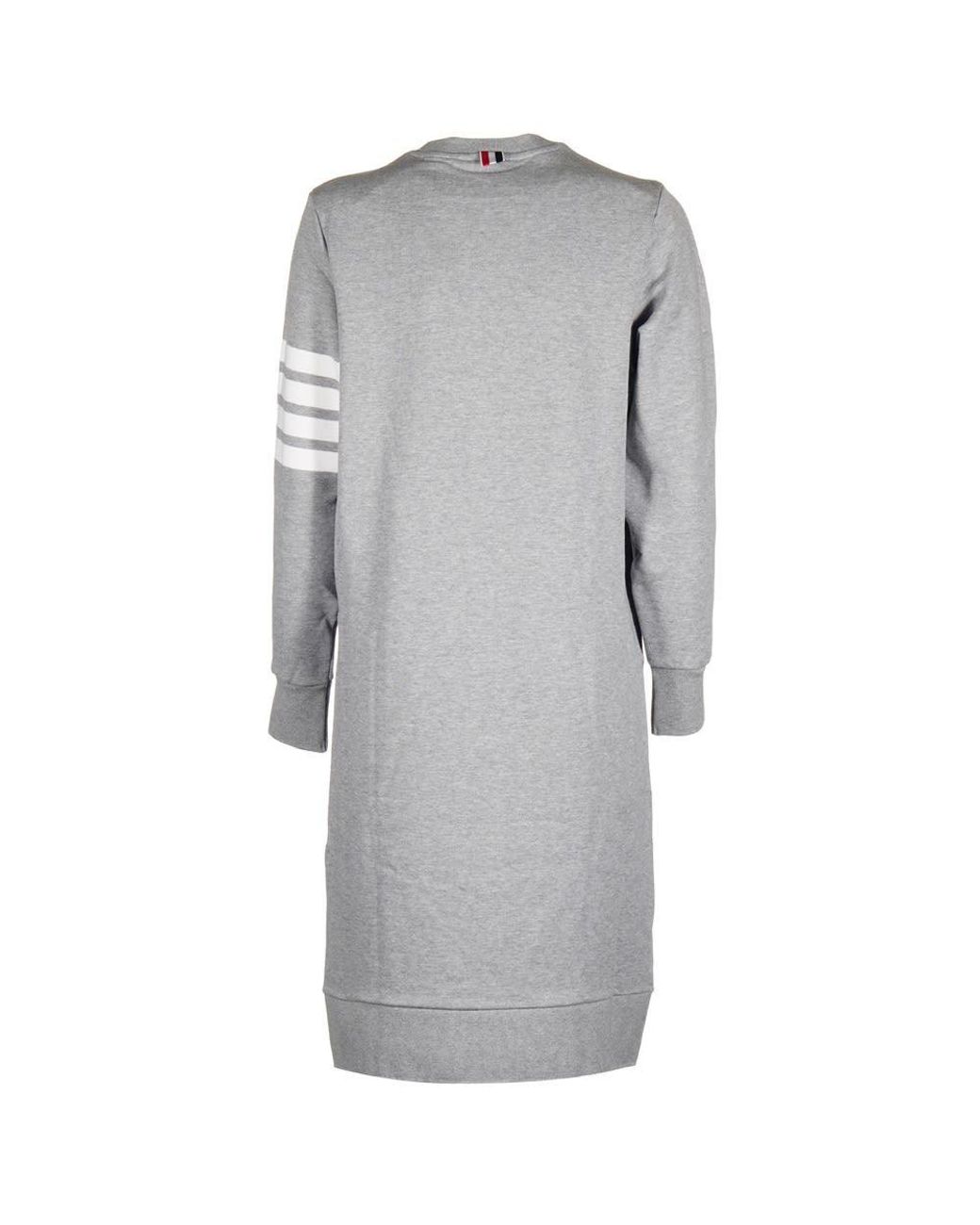 Thom Browne Gray 4-Bar Sleeve Sweatshirt Dress