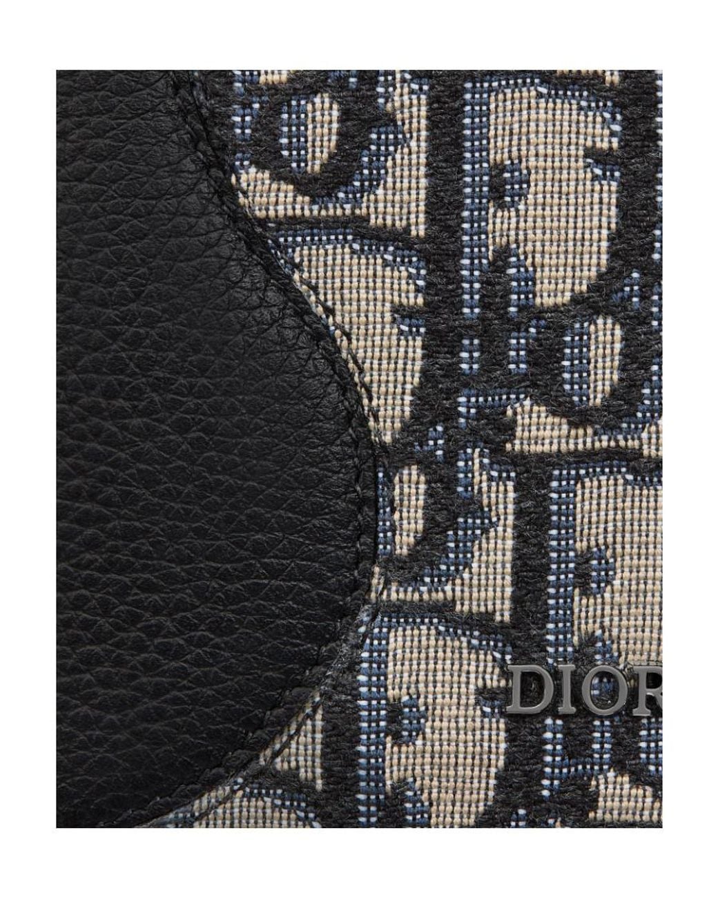 Dior Black Saddle Bi-Fold Card Holder for men