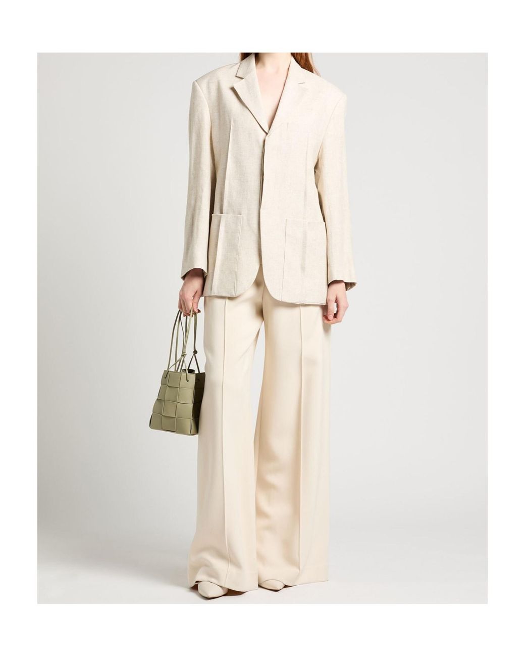 Jacquemus White V-Neck Suit Jacket