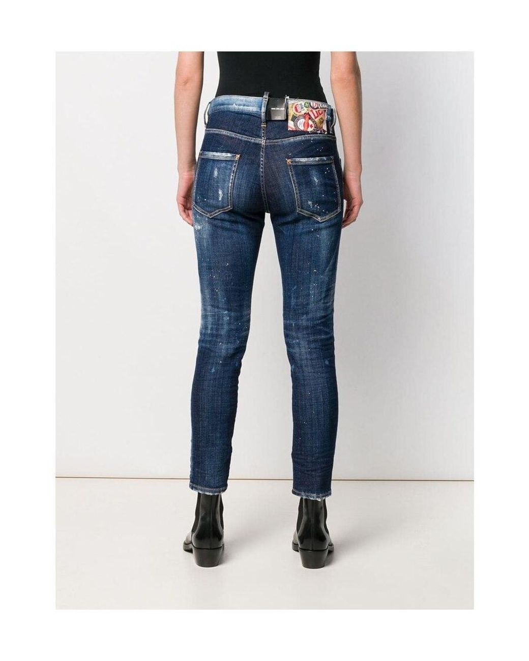 DSquared² Blue Distressed Skinny Jeans