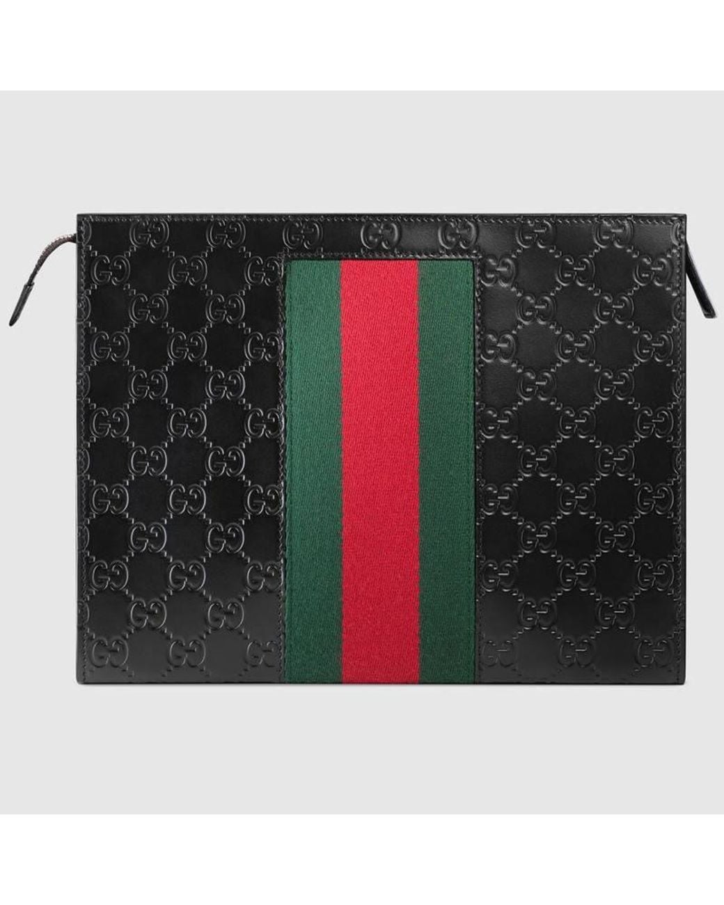 Gucci Black Signature Web Cosmetic Case for men