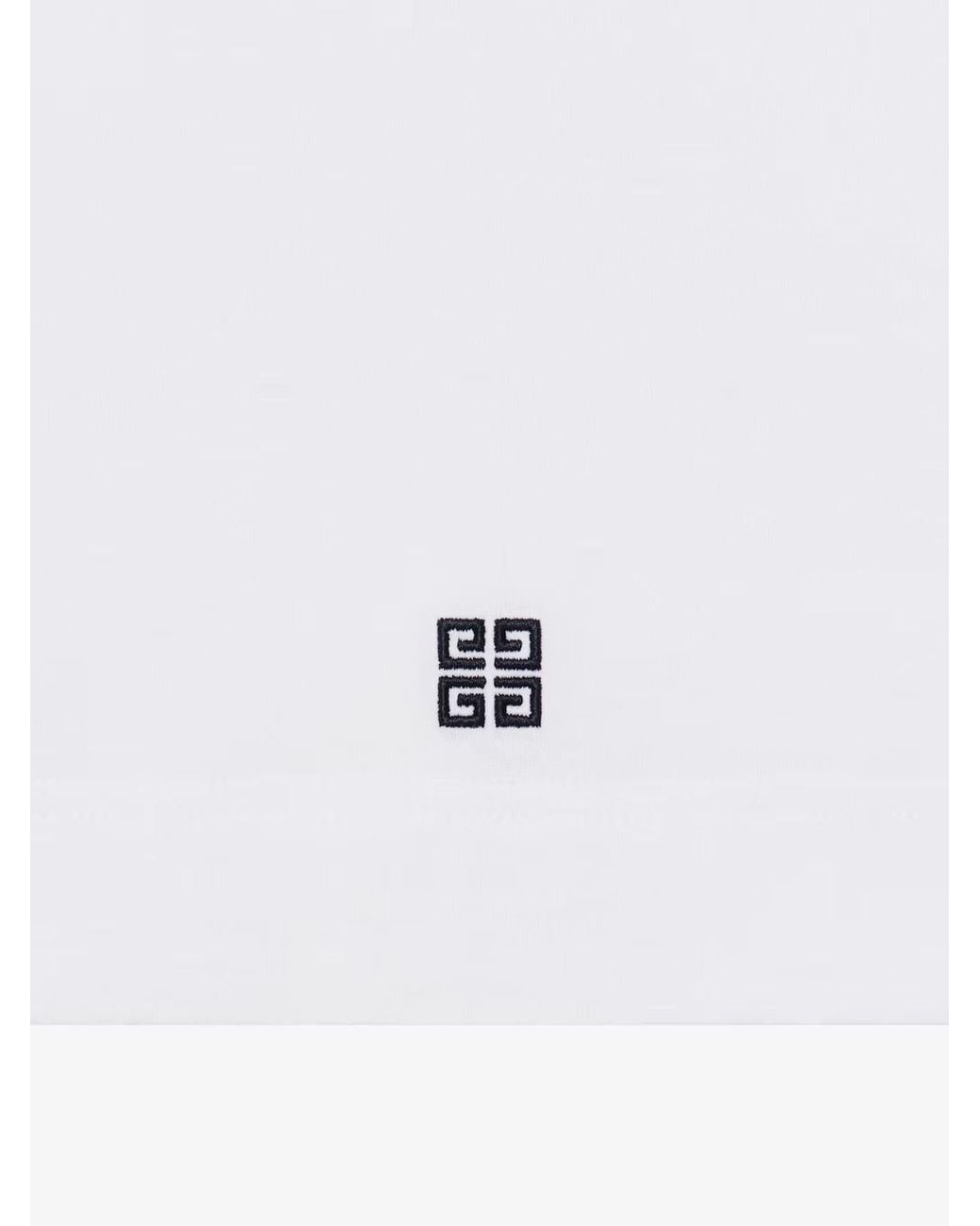 Givenchy White Crest Logo Embroidered T-Shirt for men