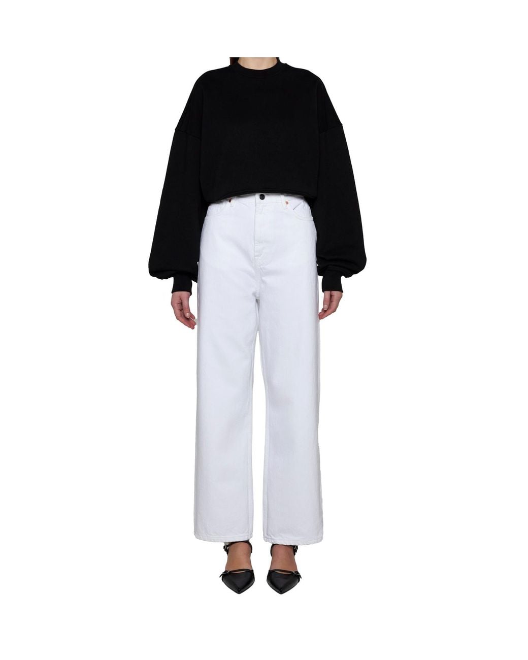 Wardrobe NYC White Low-Rise Straight-Leg Jeans