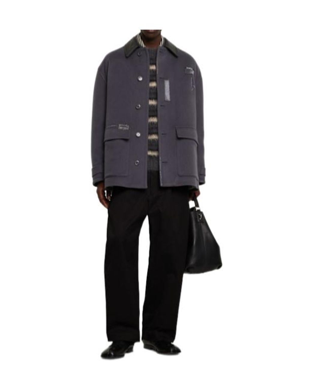 Marni Blue Longsleeve Cropped Coat for men