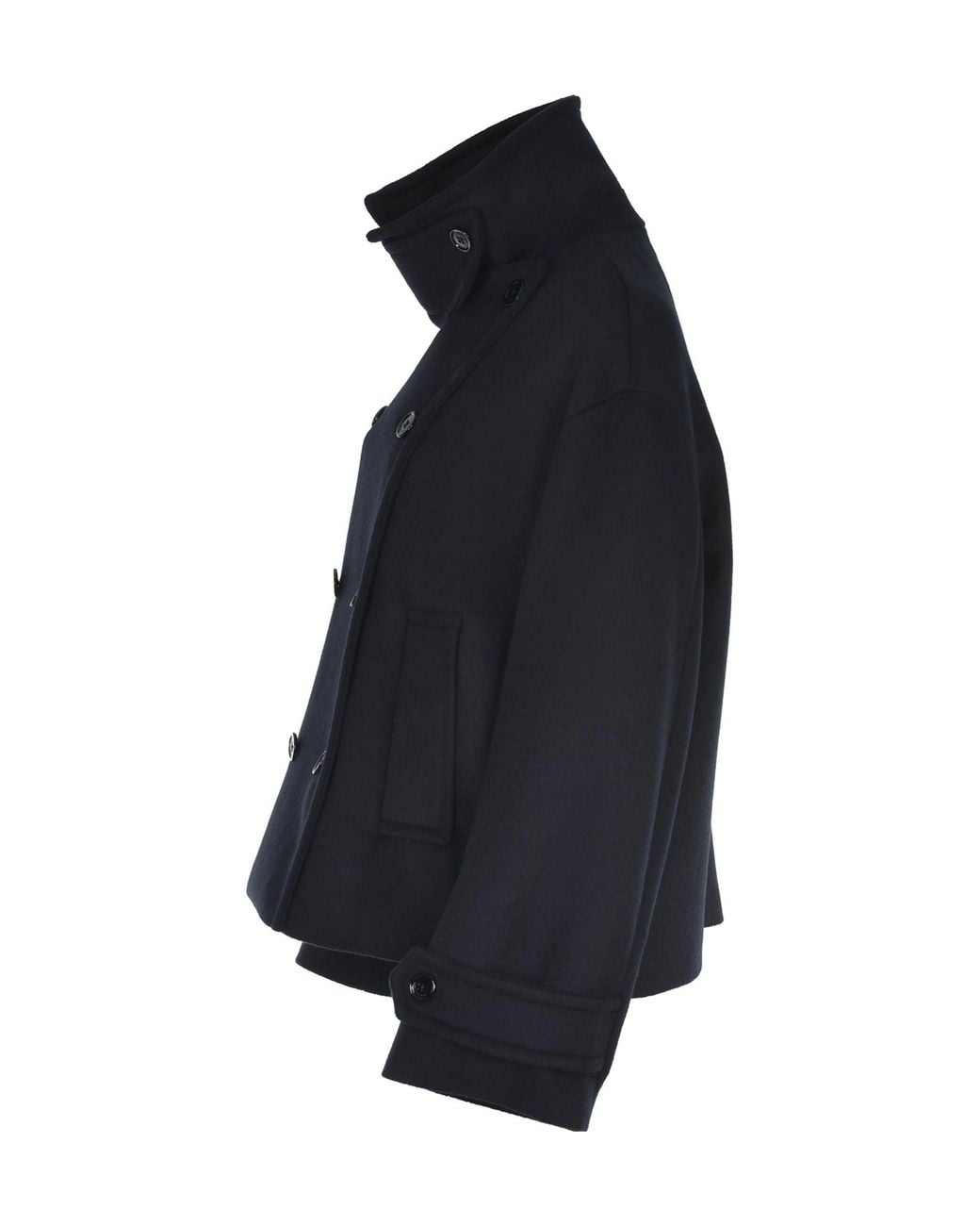 Dondup Black Double-Breasted Short Coat