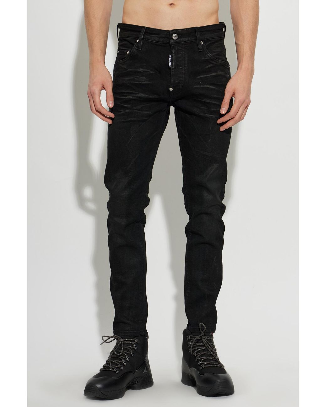 DSquared² Black Belt-Loops Jeans for men