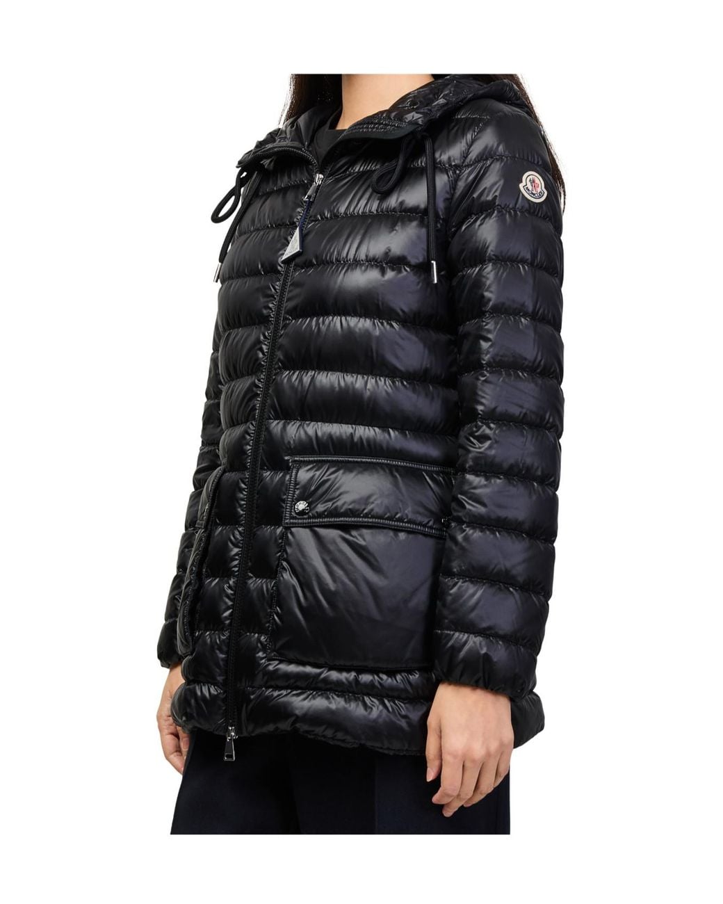 Moncler Black Logo-Stamped Down Jacket