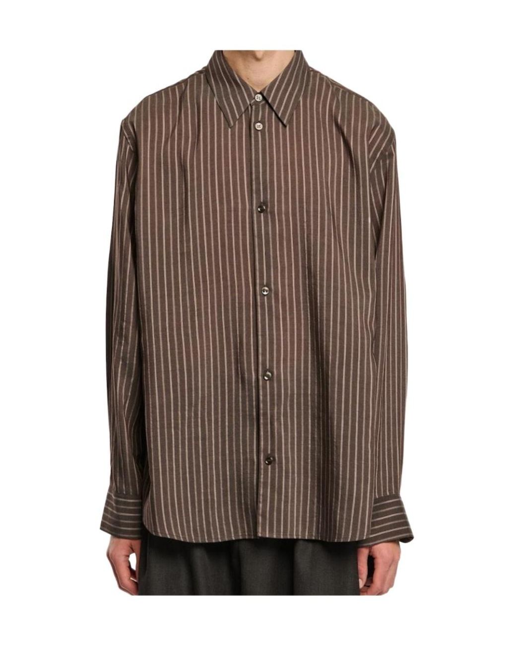 Studio Nicholson Brown Striped Shirt for men