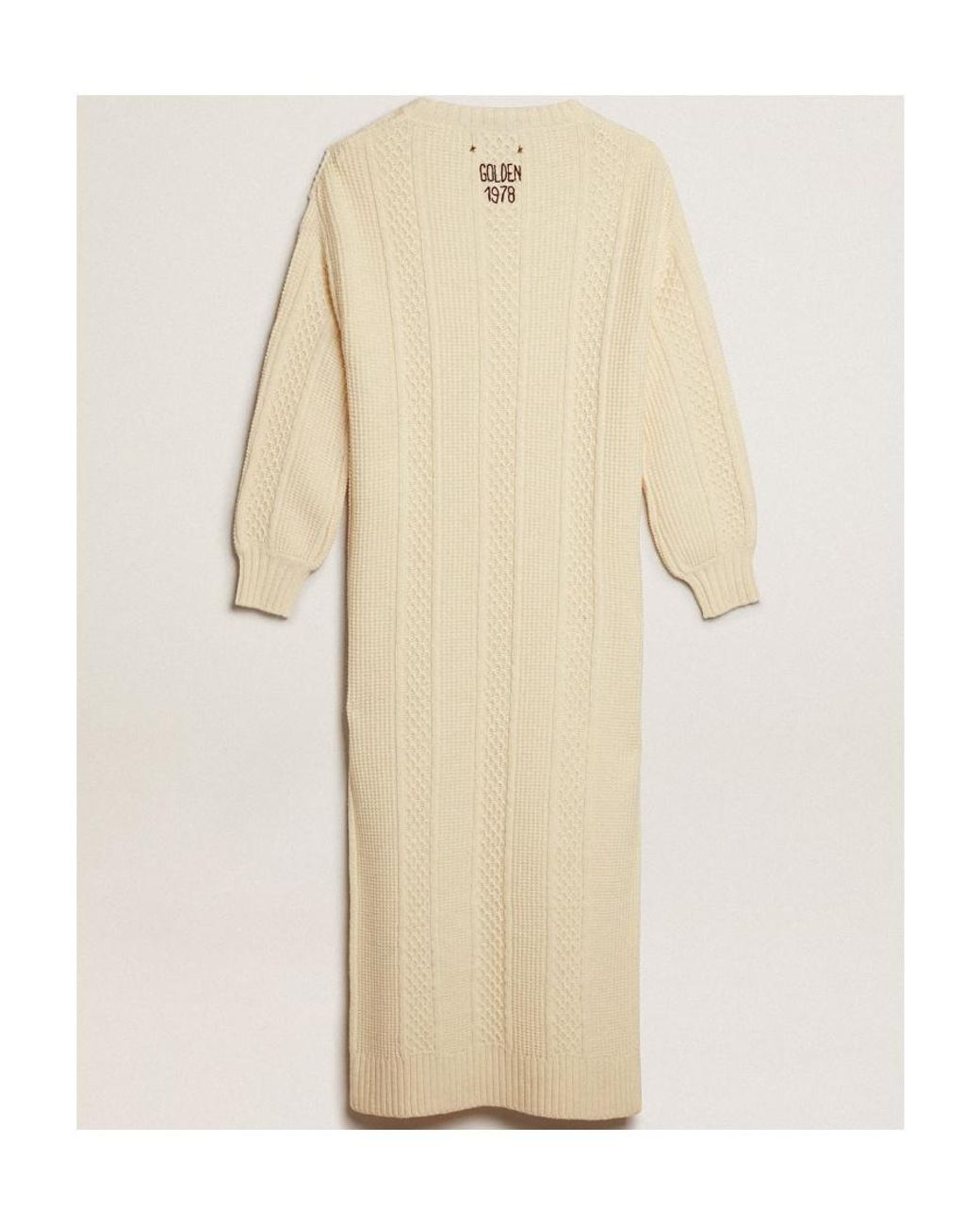 Golden Goose Deluxe Brand White Long Sleeved Knitted Crewneck Dress