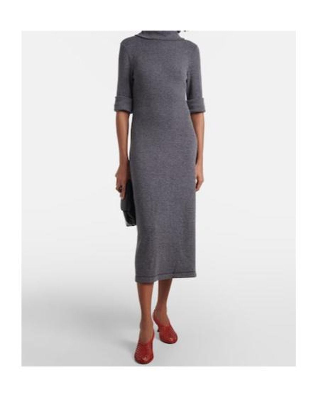 Proenza Schouler Gray Label Cerine Ribbed-Knit Bouclé Midi Dress