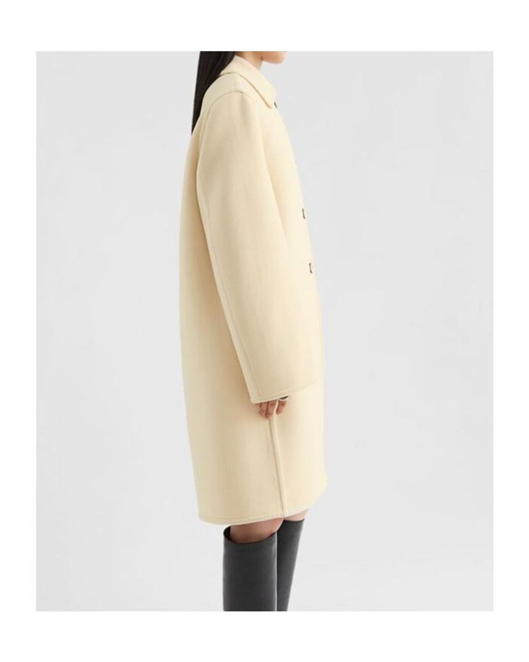 Jil Sander Natural Buttoned Mid-Length Coat