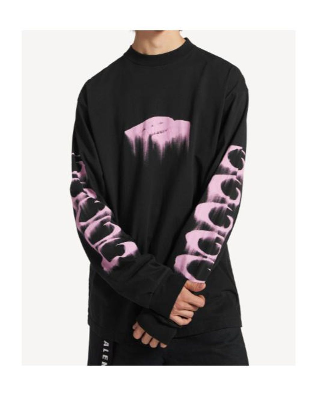 Balenciaga Black Wet Brush Medium-Fit Long-Sleeved T-Shirt for men