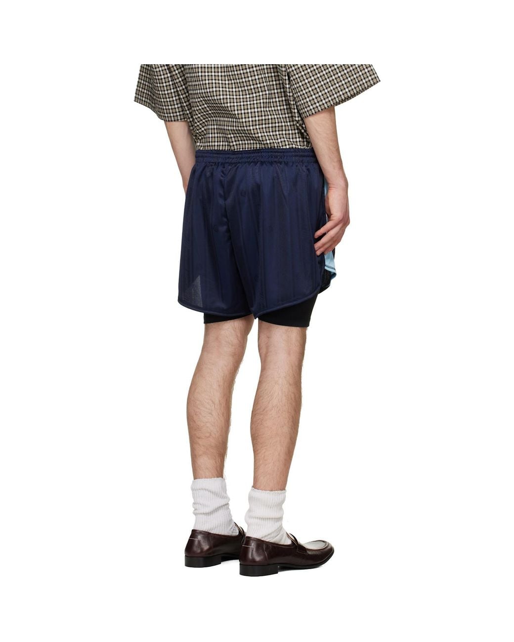 Martine Rose Blue Stripe Detail Shorts for men