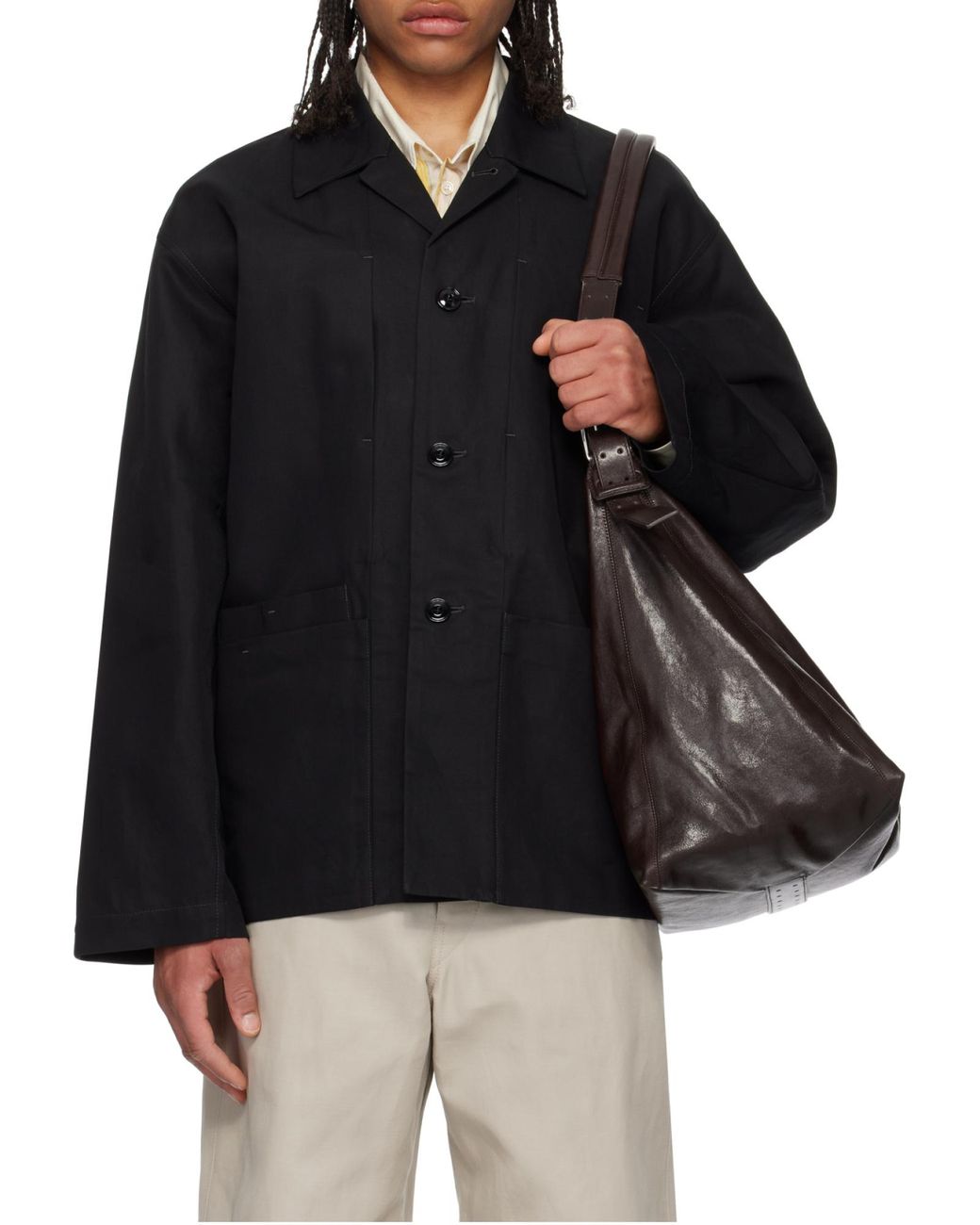Lemaire Black Boxy Sb Workwear Jacket for men