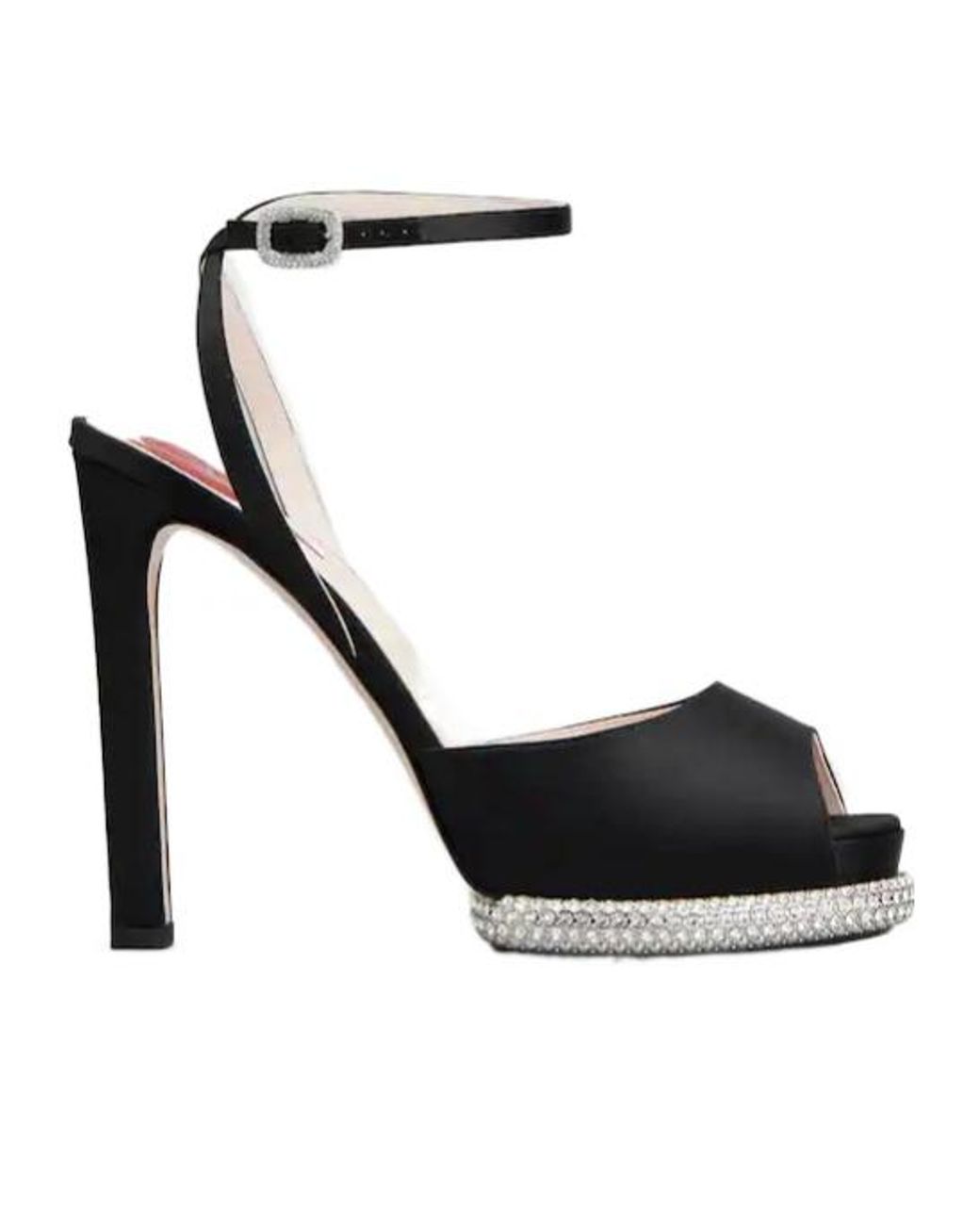 Roger Vivier Black Viv' Choc Strass Platform Sandals