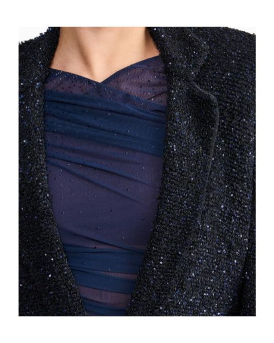 Giorgio Armani Blue Single-Breasted Viscose Blazer With Metallic Fiber
