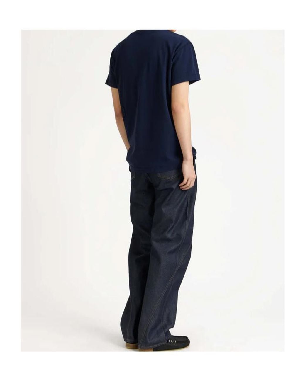 J.W. Anderson Blue Jw Anderson Logo Printed Crewneck T-Shirt for men