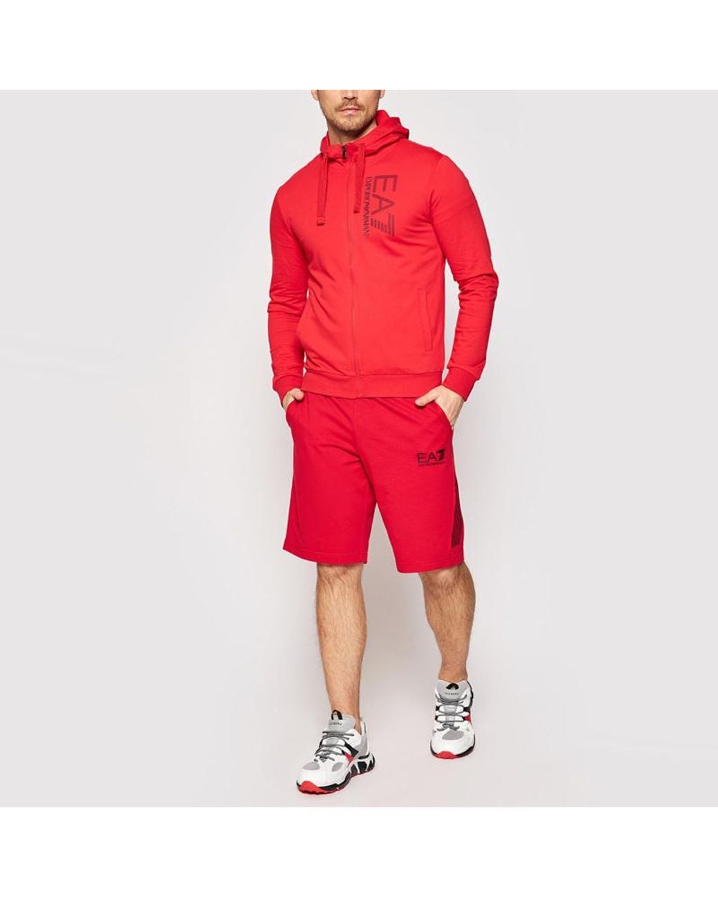 EA7 Red Logo And Hat Casual Jacket for men