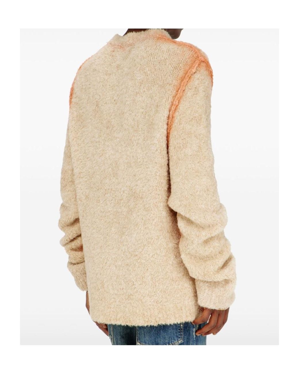 DIESEL Natural Alpaca-Blend Jumper With Spray-Dyed Seams for men