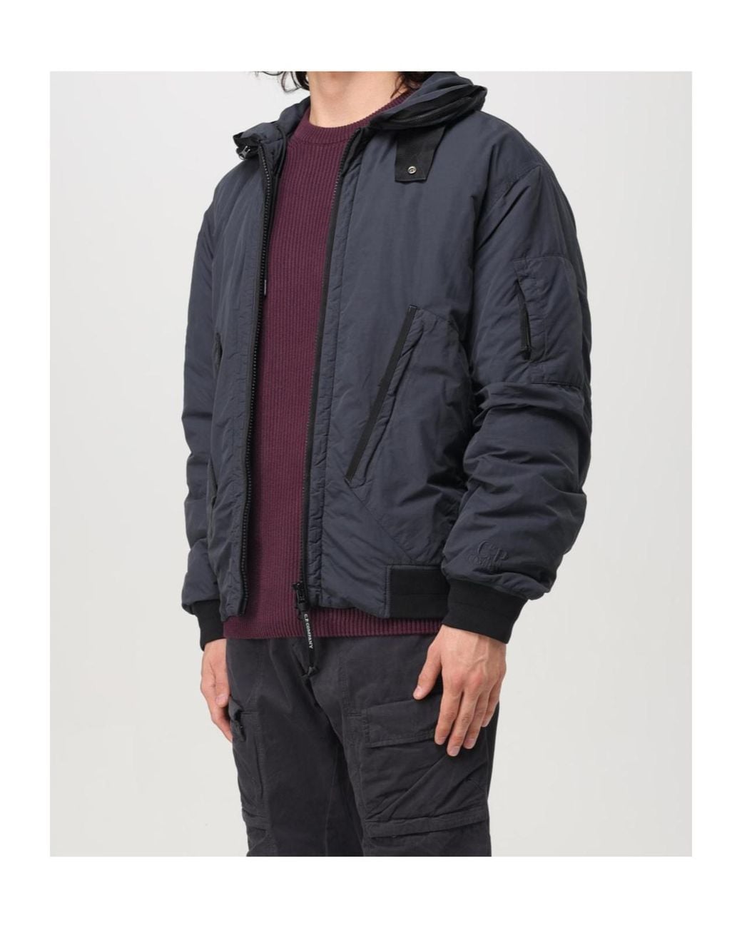 C P Company Blue Long-Sleeve Casual Jacket for men