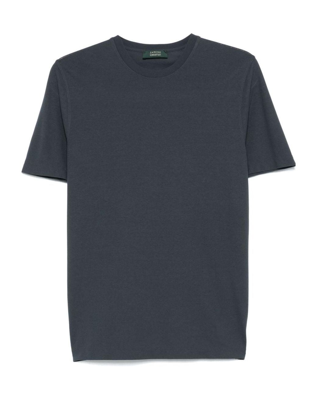 Zanone Blue Crewneck Short-Sleeved T-Shirt for men